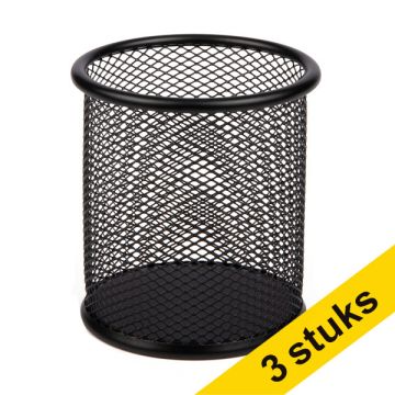 Aanbieding: 3x 123inkt pennenhouder mesh zwart