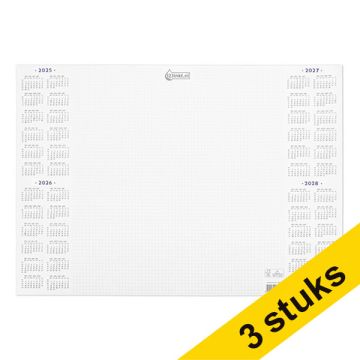 Aanbieding: 3x 123inkt bureau onderlegblok 50 x 35 cm 2025-2028 (40 vel) FSC® Mix 70%