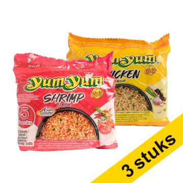 Combi deal: 3x Yum Yum Noodles Soep kip en garnaal (5 pack)