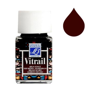 Lefranc Bourgeois Vitrail glas & porseleinverf 102 deep brown (50 ml)