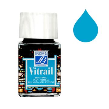 Lefranc Bourgeois Vitrail glas & porseleinverf 087 cyan (50 ml)