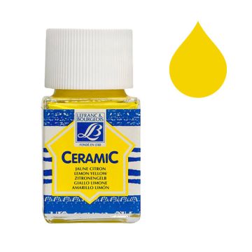 Lefranc Bourgeois Ceramic glas & porseleinverf 169 lemon yellow (50 ml)