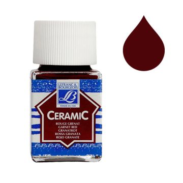 Lefranc Bourgeois Ceramic glas & porseleinverf 377 garnet red (50 ml)