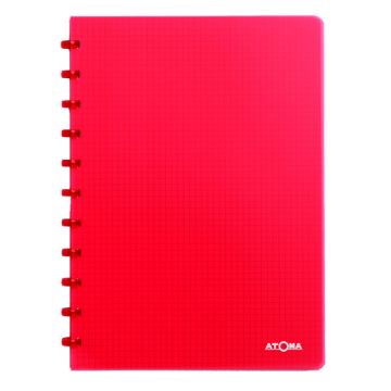 Atoma Trendy geruit schrift A4 transparant rood 72 vel (5 mm)