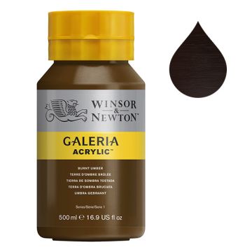 Winsor & Newton Galeria acrylverf 76 burnt umber (500 ml)