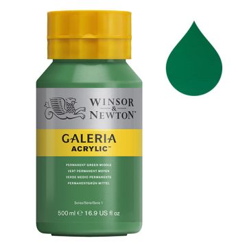 Winsor & Newton Galeria acrylverf 484 permanent green middle (500 ml)