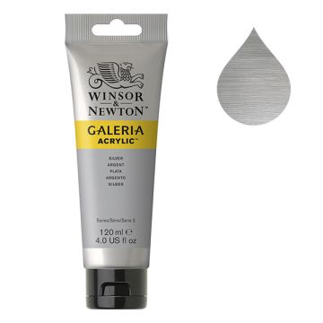 Winsor & Newton Galeria acrylverf 617 silver (120 ml)