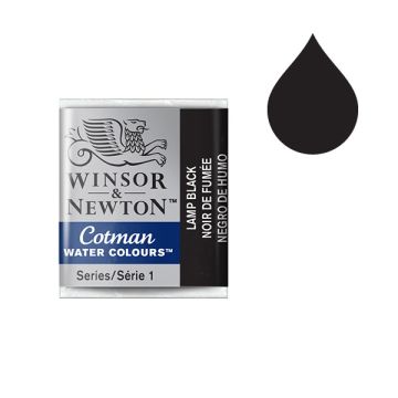 Winsor & Newton Cotman aquarelverf 337 lamp black (halve nap)