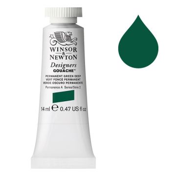 Winsor & Newton Designers gouache 482 permanent green deep (14 ml)