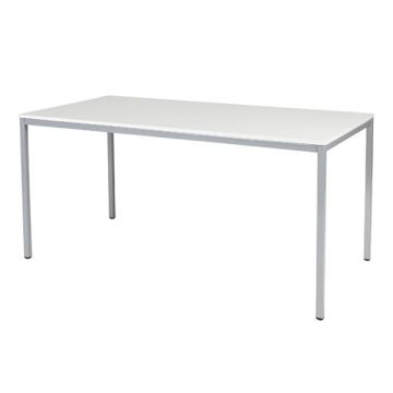 Schaffenburg Domino Basic vergadertafel aluminium frame krijtwit blad 160 x 80 cm