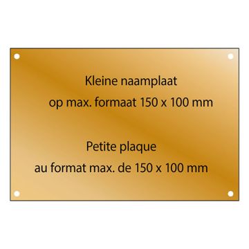 Gegraveerde naamplaat messing met schroeven (max. 150 x 100 mm)