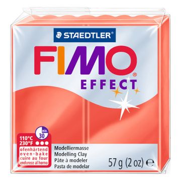 Fimo klei effect 57g transparant rood | 204