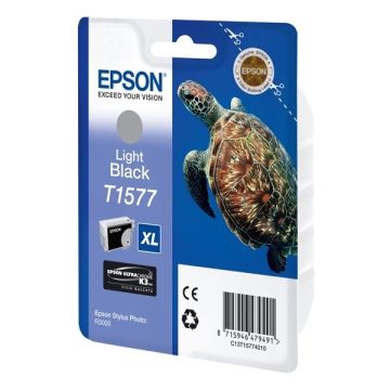 Epson T1577 inktcartridge licht zwart (origineel)