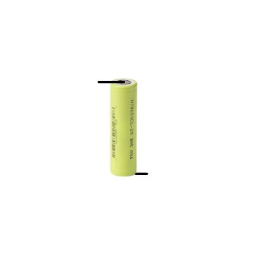 BAK 18650 batterij met soldeerlippen (3.7 V, 2900 mAh, 8.25A)