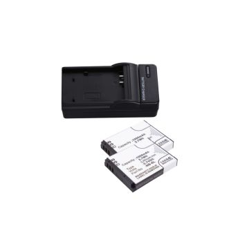 2 stuks: Canon NB-6L / 8724B001 accu's + lader (3.7 V, 1000 mAh, 123accu huismerk)