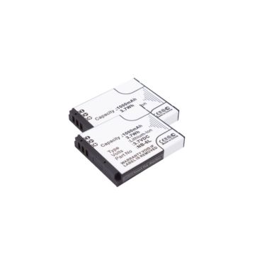 2 stuks: Canon NB-6L / 8724B001 accu's (3.7 V, 1000 mAh, 123accu huismerk)