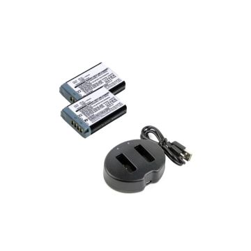 2 stuks: Canon NB-13L / 9839B001 accu's + lader (3.6 V, 1250 mAh, 123accu huismerk)