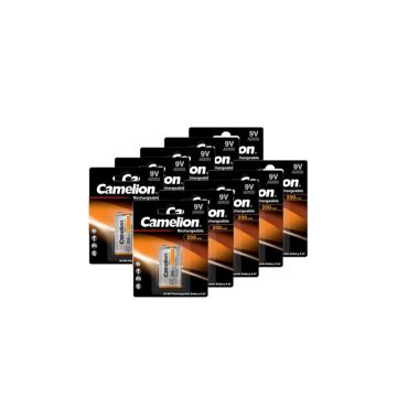 Camelion Oplaadbare 9V / E-block / 6HR61 Ni-Mh Batterijen (10 stuks, 250 mAh)