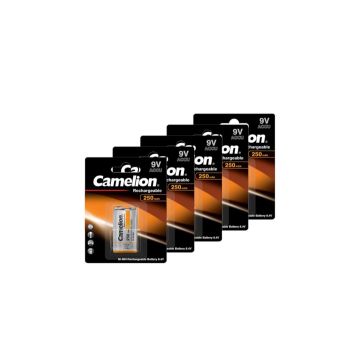 Camelion Oplaadbare 9V / E-block / 6HR61 Ni-Mh Batterijen (5 stuks, 250 mAh)