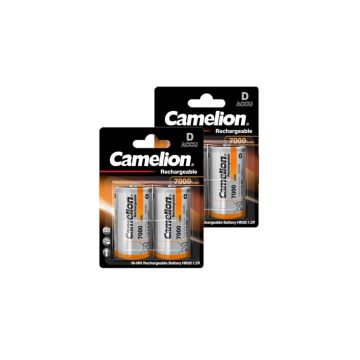 Camelion Oplaadbare D / HR20 Ni-Mh Batterijen (4 stuks, 7000 mAh)