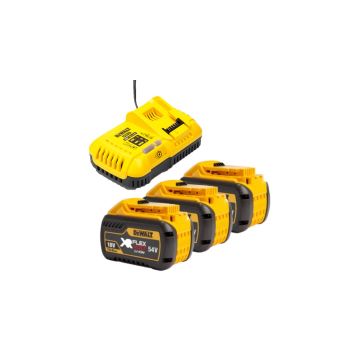 Starterset: 3x DeWalt DCB548-XJ / XR FlexVolt accu's + lader (18V / 54V, 12Ah, origineel)