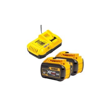 Starterset: 2x DeWalt DCB548-XJ / XR FlexVolt accu's + lader (18V / 54V, 12Ah, origineel)