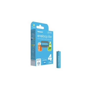 Panasonic Eneloop Lite Oplaadbare AAA / HR03 Ni-Mh Batterijen (4 stuks, 550 mAh)