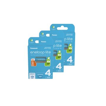 Panasonic Eneloop Lite Oplaadbare AAA / HR03 Ni-Mh Batterijen (12 stuks, 550 mAh)