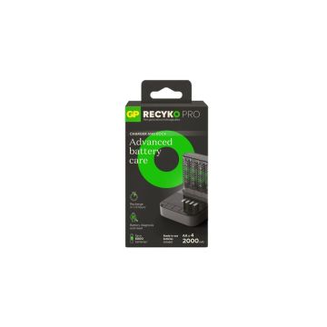 GP USB Dock Snellader + GP ReCyko Pro Oplaadbare AA / HR6 Ni-Mh Batterijen (4 stuks, 2000 mAh)