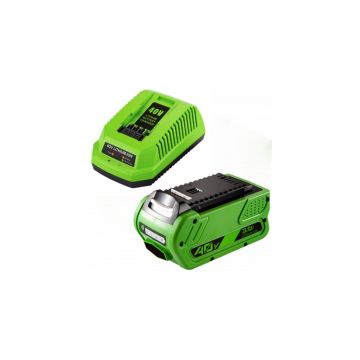 Starterkit: GreenWorks G40B4 / G-MAX 40V accu + lader (40 V, 3.0 Ah, 123accu huismerk)