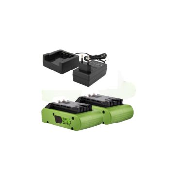 Starterkit: 2x GreenWorks G24B2 / 24V Max accu's + lader (24 V, 2.0 Ah, 123accu huismerk)