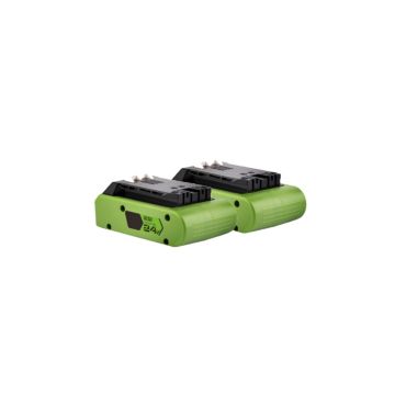 Starterkit: 2x GreenWorks G24B2 / 24V Max accu's (24 V, 2.0 Ah, 123accu huismerk)