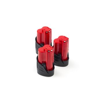 3-pack Milwaukee M12 B2 / 4932430064 accu's (12 V, 2.0 Ah, origineel)