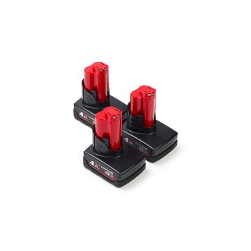 3-pack Milwaukee M12 B4 / 4932430065 accu's (12 V, 4.0 Ah, origineel)