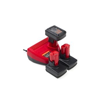 NRG Pack: 3x Milwaukee M12 B4 accu's + lader (12 V, 4.0 Ah, 123accu huismerk)