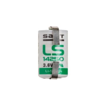 Saft LS14250 / 1/2 AA batterij met soldeerlippen (3.6V, 1200 mAh, Li-SOCl2)