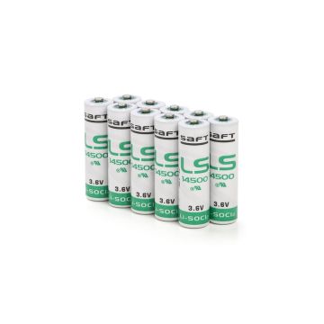 Aanbieding: 10 x Saft LS14500 / AA batterij (3.6V, 2600 mAh, Li-SOCl2)