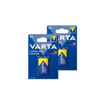 Varta Longlife Power 9V / 6LR61 / E-Block Alkaline Batterij 2 stuks