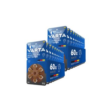 Varta 312 / PR41 / Bruin gehoorapparaat batterij 120 stuks