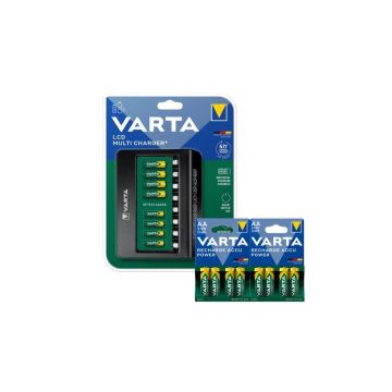 Varta LCD-Multilader+ inclusief AA oplaadbare Ni-Mh batterijen (8 stuks, 2100 mAh)