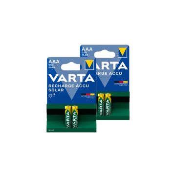 Varta Solar Oplaadbare AAA / HR03 Ni-Mh Batterijen (4 stuks, 550 mAh)