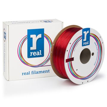 REAL filament transparant rood 1,75 mm PETG 1 kg