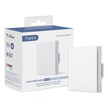 Aqara Inbouw schakelaar H1 | Zonder nuldraad | 1 knop | Zigbee | Wit