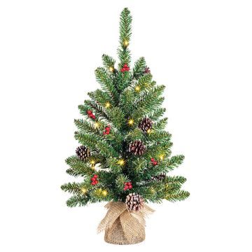 Kunstkerstboom 60 cm | Creston | 20 lampjes | 58 Tips | Black Box Trees