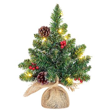 Kunstkerstboom 30 cm | Creston | 10 lampjes | 28 Tips | Black Box Trees