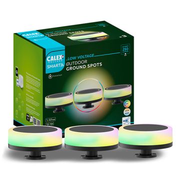 Calex slimme grondspots | RGB + 3000-6500K | 400 lumen | 24V | 3 stuks