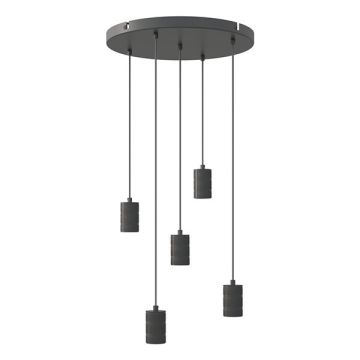 Calex pendels E27 | 5 stuks met ronde plafondplaat | Ø 50 cm | Zwart