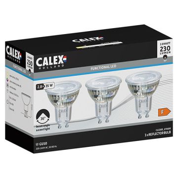 Calex GU10 LED spot | 2700K | 2.8W (25W) 3 stuks