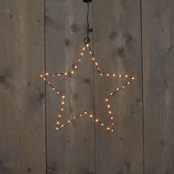 Kerstster hangend op batterijen | 30 cm | Extra Warm Wit | 50 lampjes