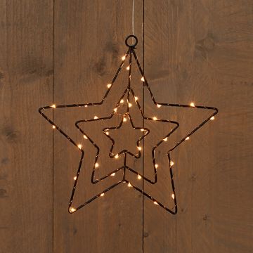 Kerstster hangend op batterijen | 36 cm | Extra Warm Wit | 38 lampjes